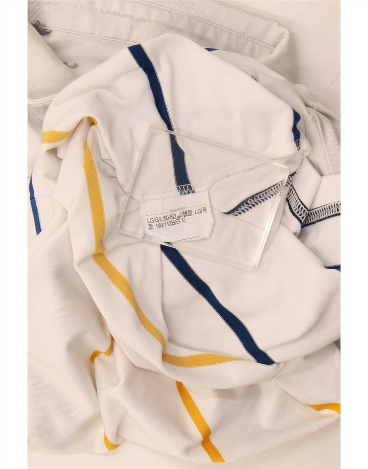 Polo da uomo Under Armour a righe bianche grandi