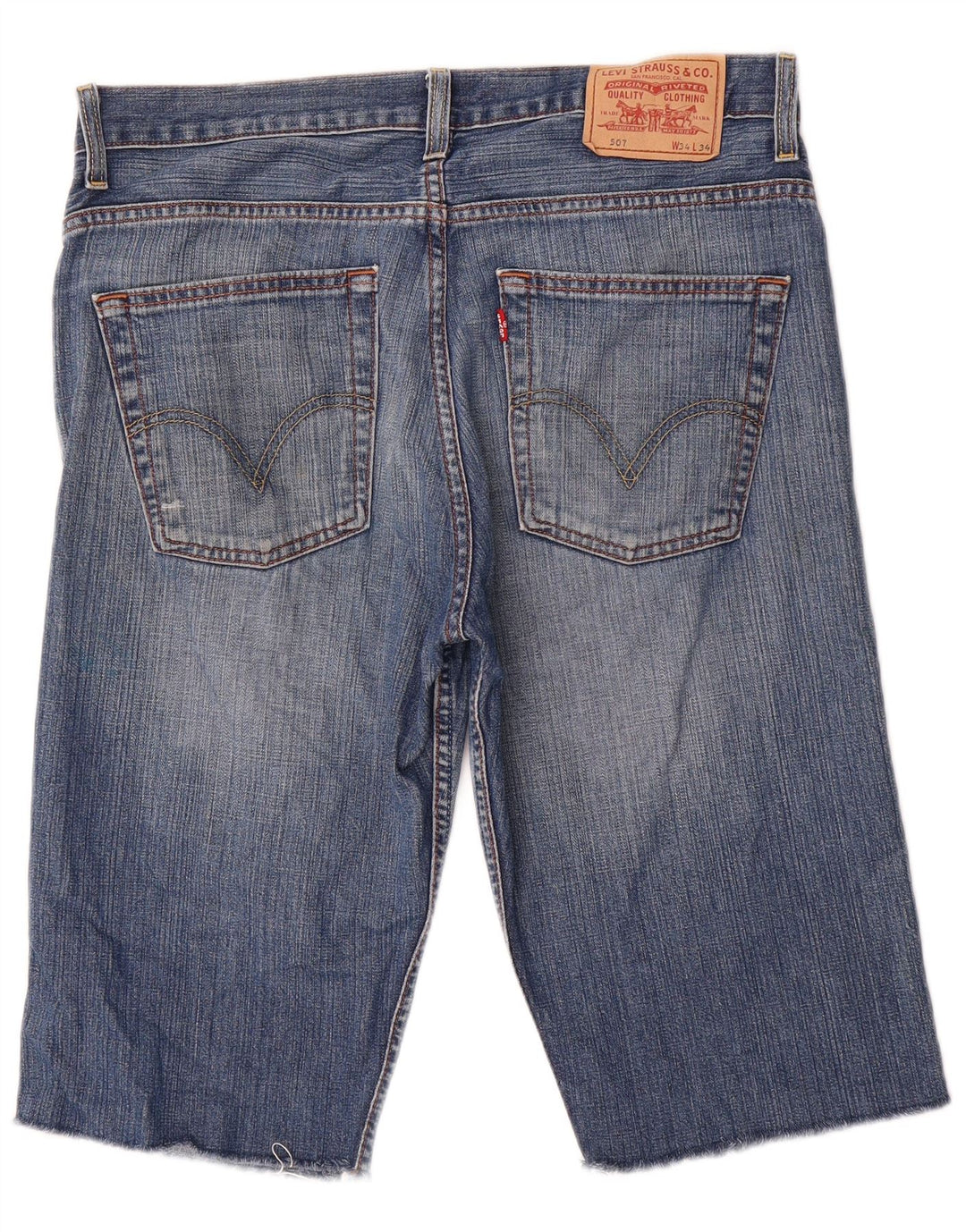 LEVI'S Pantaloncini di jeans 507 da uomo W34 grandi in cotone blu