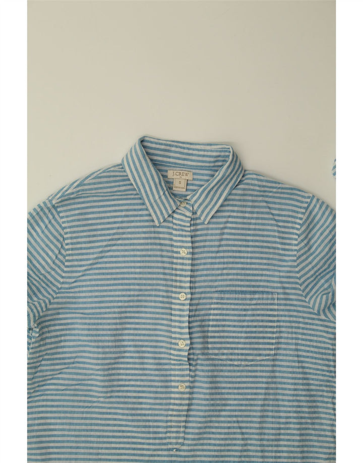 J. CREW Womens Pullover Shirt UK 10 Small Blue Pinstripe Vintage J. Crew and Second-Hand J. Crew from Messina Hembry 