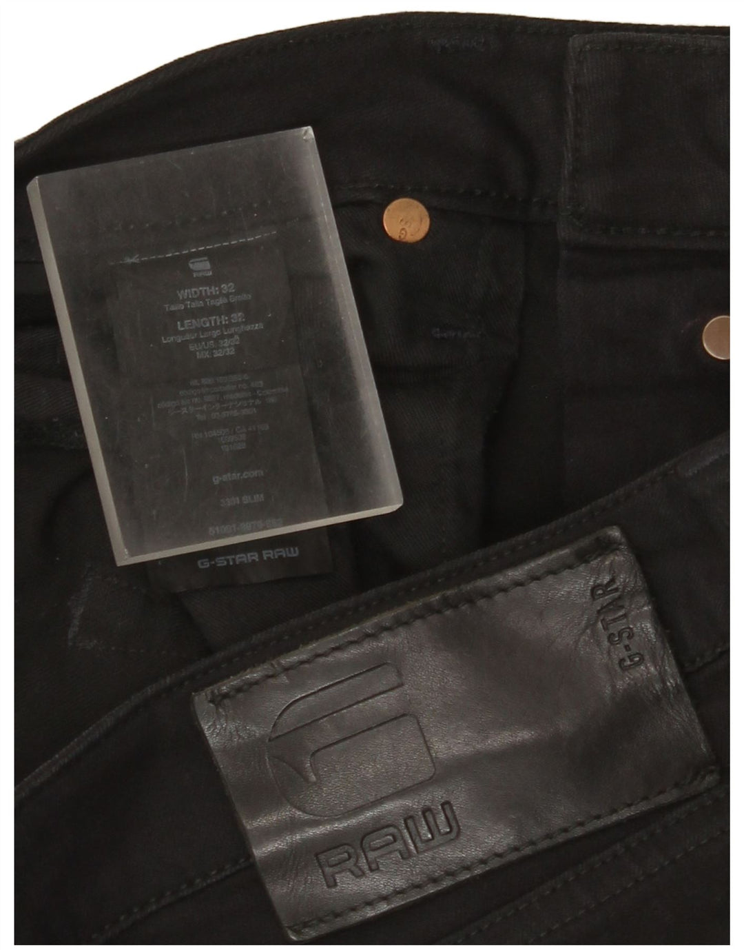 Jeans slim da uomo G-Star W32 L32 cotone nero