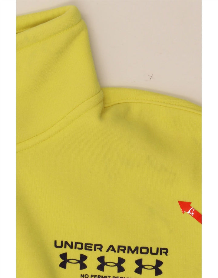 UNDER ARMOUR Womens Crop Oversized Sweatshirt Jumper UK 10 Small Yellow Vintage Under Armour and Second-Hand Under Armour from Messina Hembry 