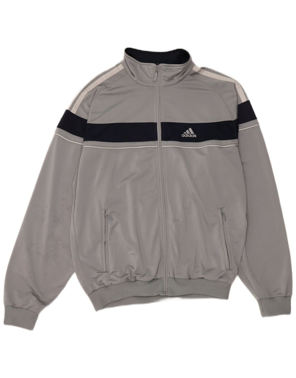 Giacca da tuta grafica da uomo Adidas UK 42/44 Large Grigio Colourblock