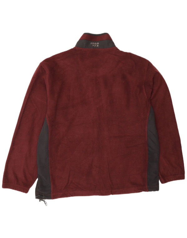 Giacca in pile da uomo Izod UK 42 XL Poliestere color block bordeaux