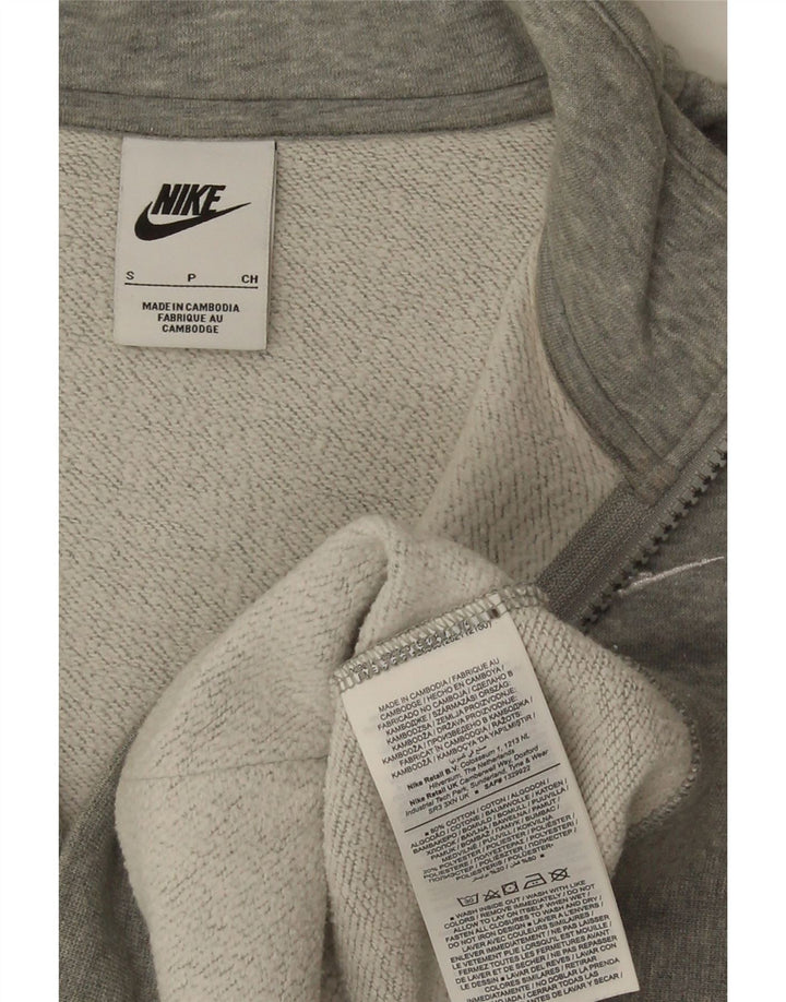 Felpa da donna oversize con collo e zip Nike, maglione, UK 10, piccola, grigia chiazzata
