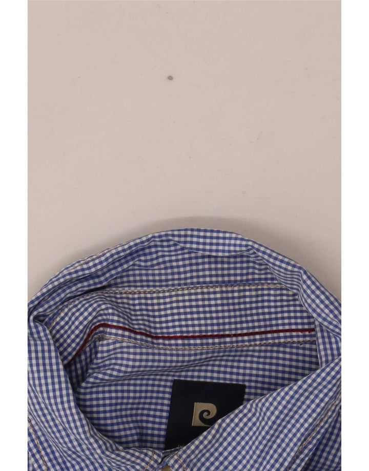 Camicia grafica da uomo Pierre Cardin blu medio a quadretti