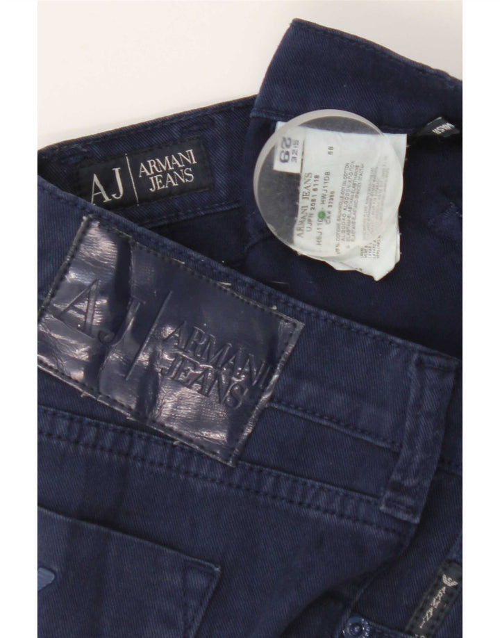 Jeans dritti da donna Armani W29 L27 cotone blu navy