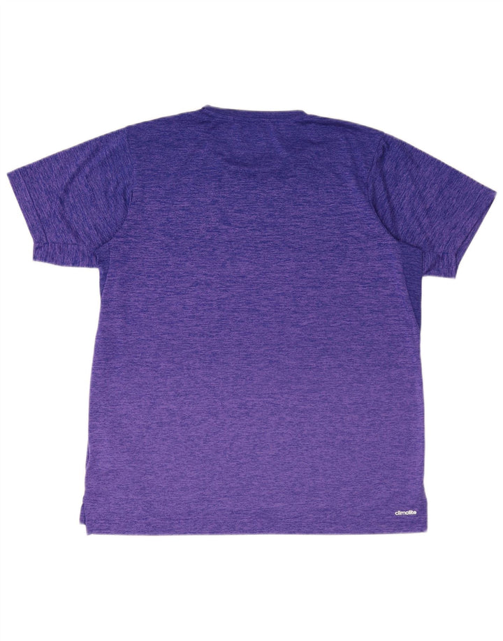 T-shirt Adidas Climalite da uomo, grande, in poliestere chiazzato viola