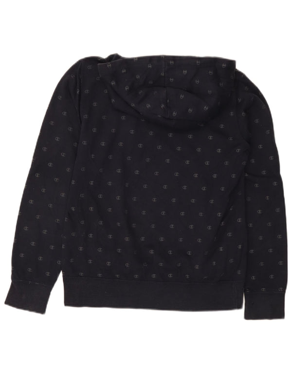 Maglione con cappuccio grafico da donna CHAMPION UK 12 medio cotone blu navy