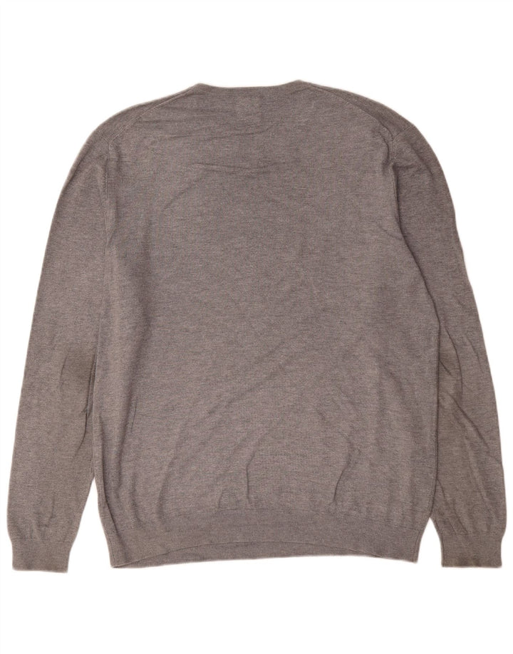 Maglione maglione girocollo da uomo Zara grande grigio