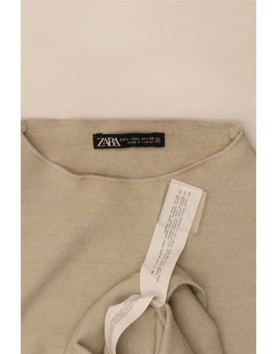 Abito tubino Zara da donna UK 14 grande in viscosa beige