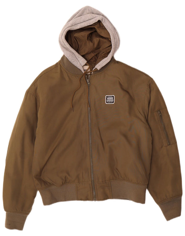 Giacca bomber con cappuccio da uomo Vans UK 36 Small Khaki Colourblock Poliestere