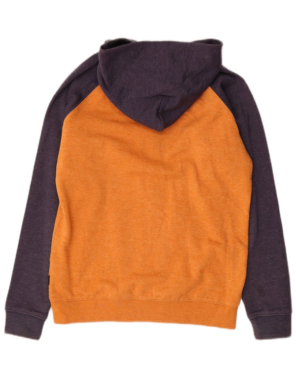 Maglione con cappuccio e zip da donna QUIKSILVER UK 14 Large in cotone color block arancione