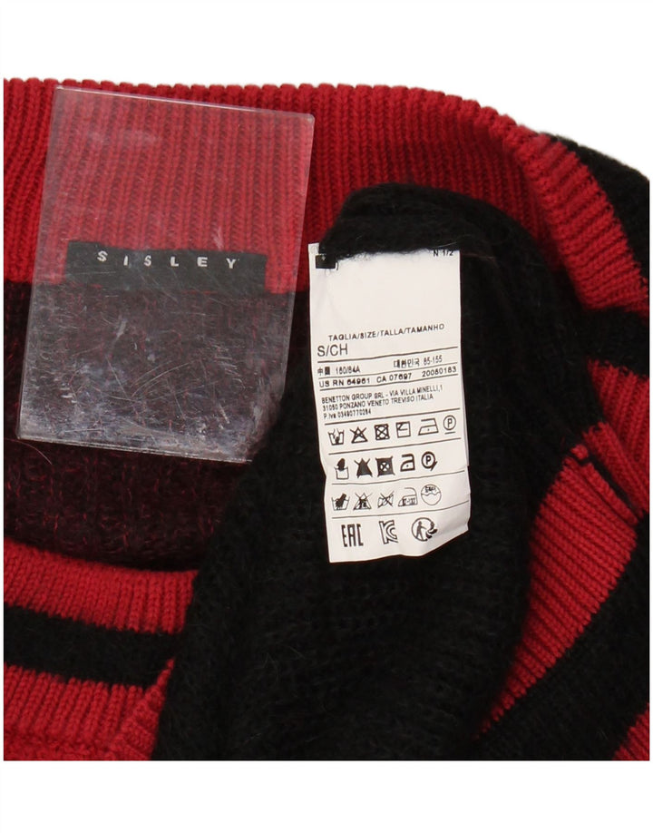 Maglione maglione collo alto da donna SISLEY UK 10 piccolo color bordeaux