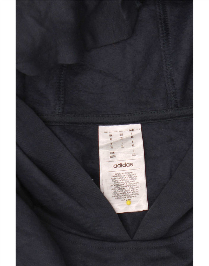 Felpa con cappuccio da uomo Adidas XL poliestere blu navy