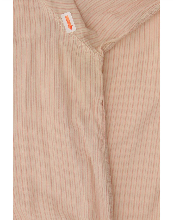 LEVI'S Womens Shirt UK 12 Medium Pink Striped Cotton