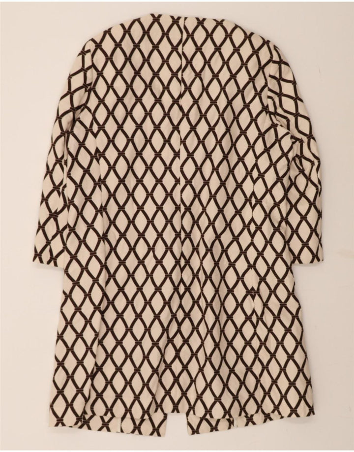 INTREND Womens Overcoat UK 18 XL Off White Argyle/Diamond Linen Vintage Intrend and Second-Hand Intrend from Messina Hembry 