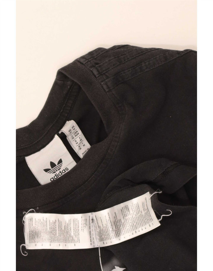 Adidas Maglietta grafica da uomo a maniche lunghe in cotone nero medio