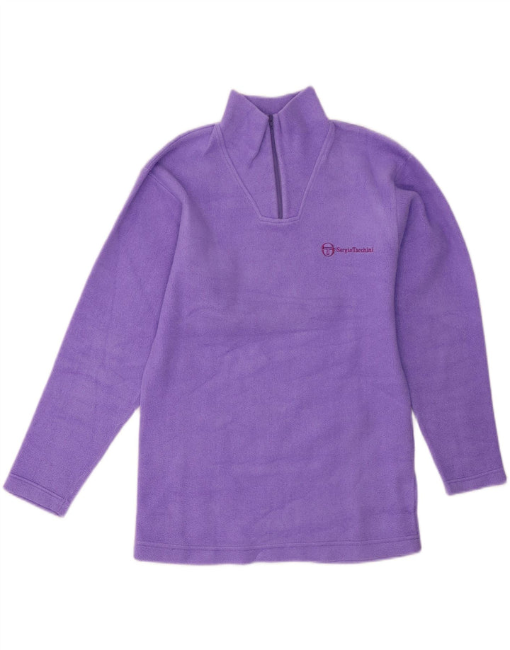 Maglione in pile da donna con collo e zip Sergio Tacchini UK 14 poliestere viola medio
