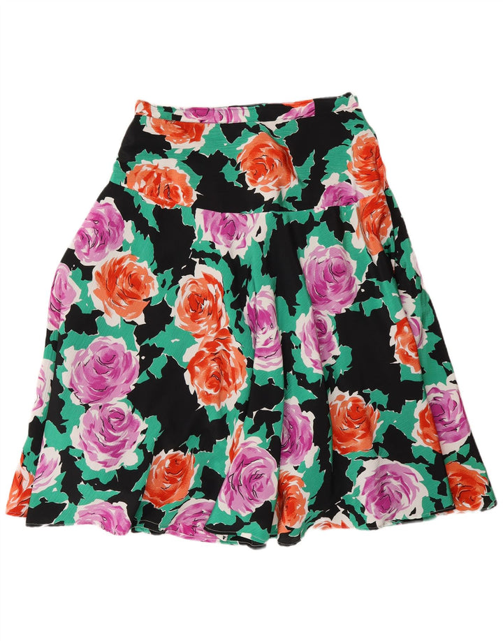 Gonna svasata da donna vintage W28 media floreale multicolore