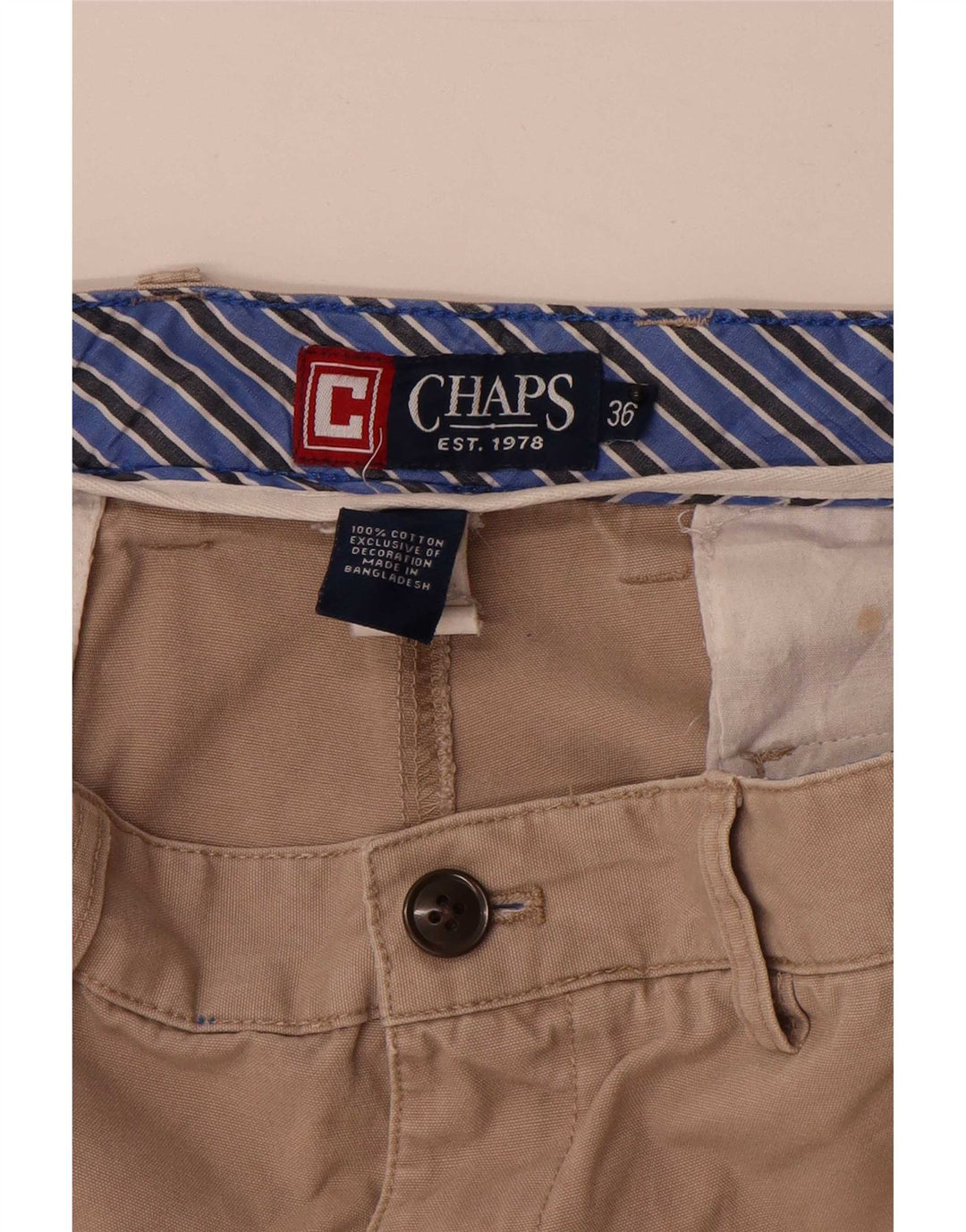 Pantaloncini cargo da uomo Chaps W36 grandi in cotone beige