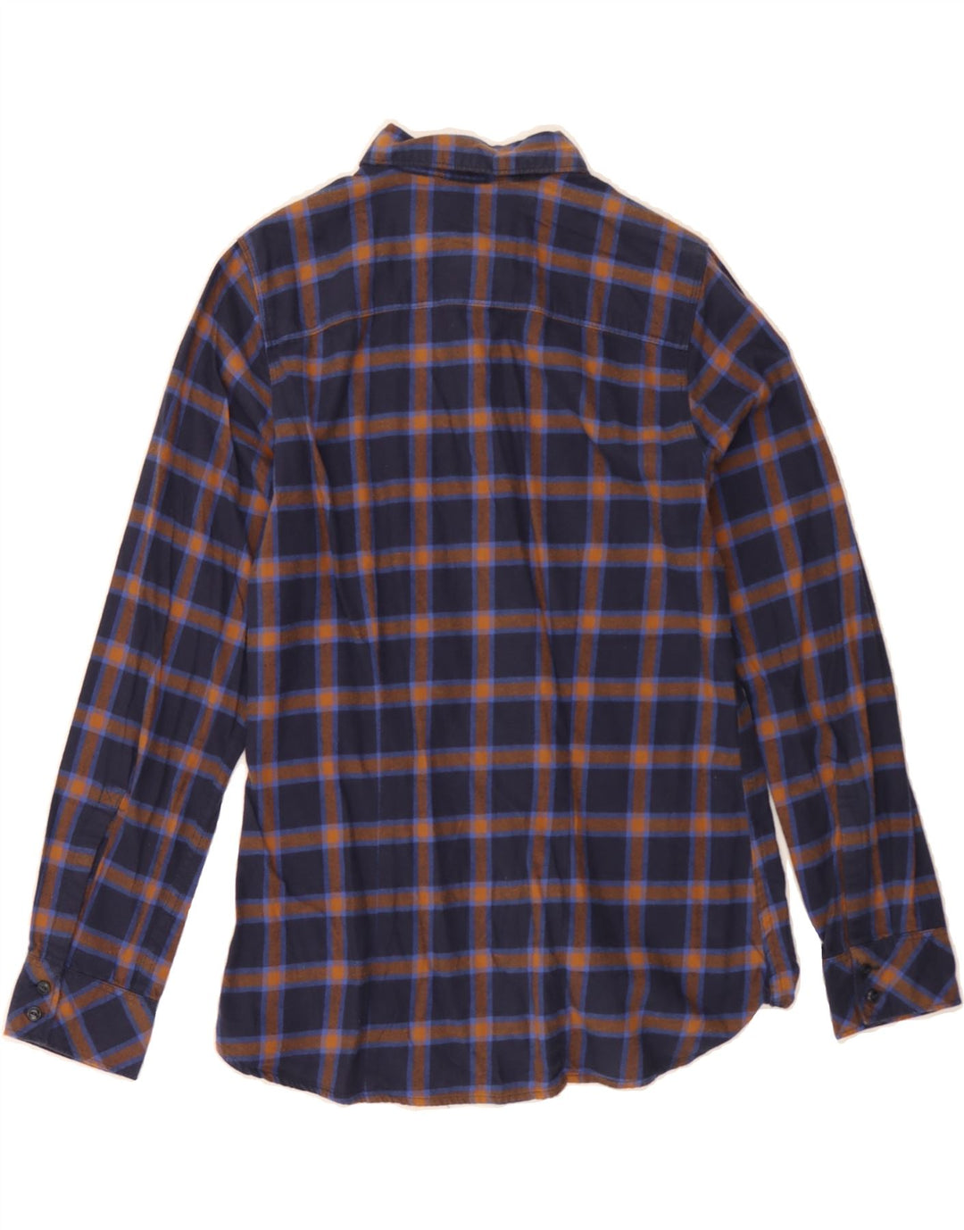 EDDIE BAUER Mens Flannel Shirt Small Navy Blue Check Cotton Vintage Eddie Bauer and Second-Hand Eddie Bauer from Messina Hembry 