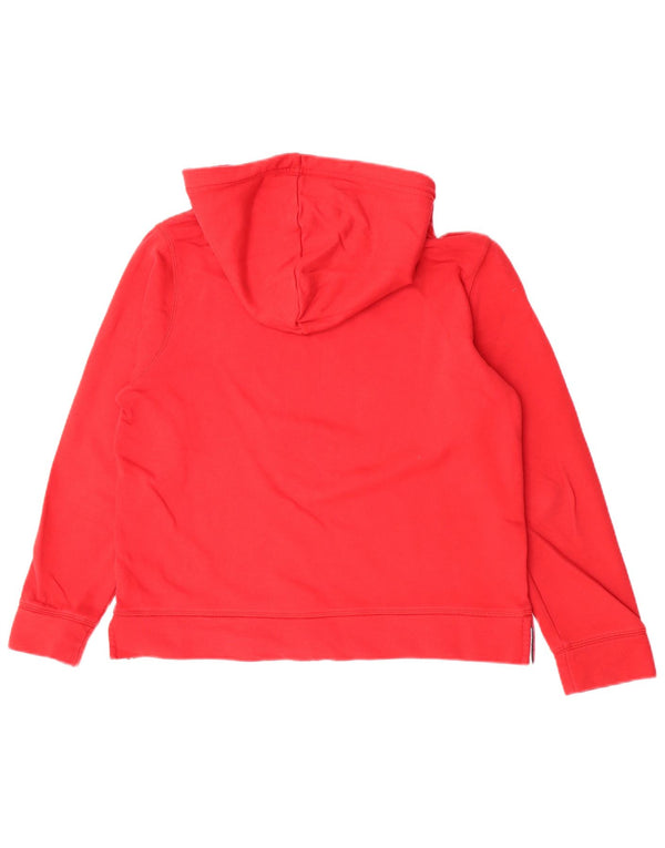 Maglione con cappuccio grafico da donna Tommy Hilfiger UK 14 cotone rosso medio