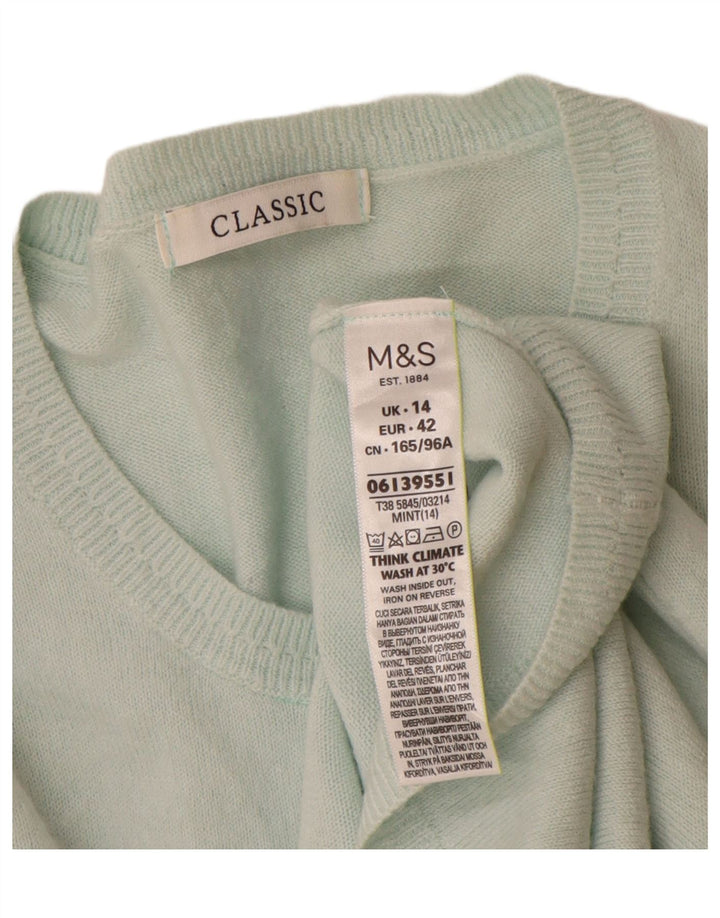 Maglione cardigan classico da donna Marks & Spencer UK 14 medio turchese