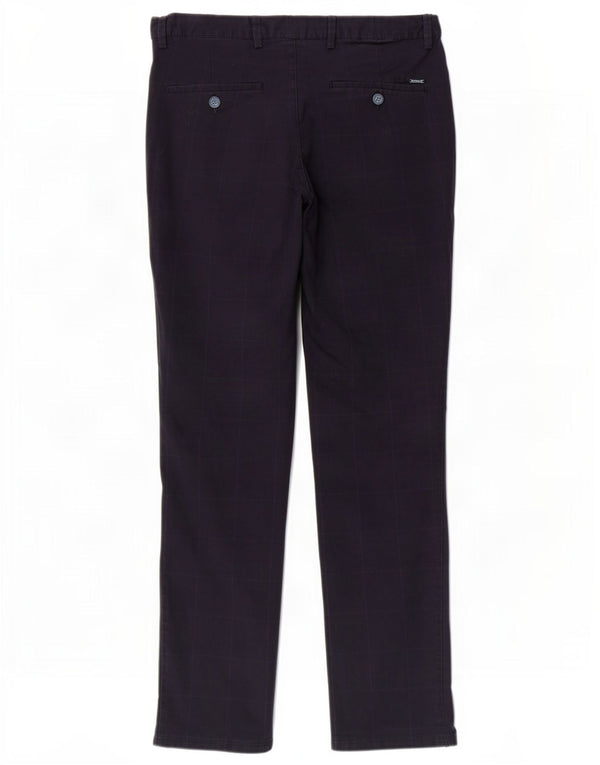 Pantaloni chino da uomo Massimo Dutti EU 42 Large W32 L32 blu navy a quadri