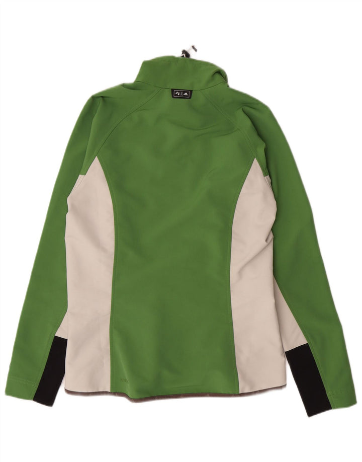 Giacca da tuta da donna Adidas Climalite UK 14 poliestere verde medio