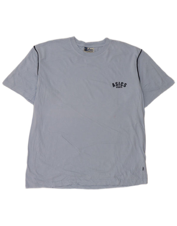 T-shirt da uomo Asics Top XL in cotone a righe blu
