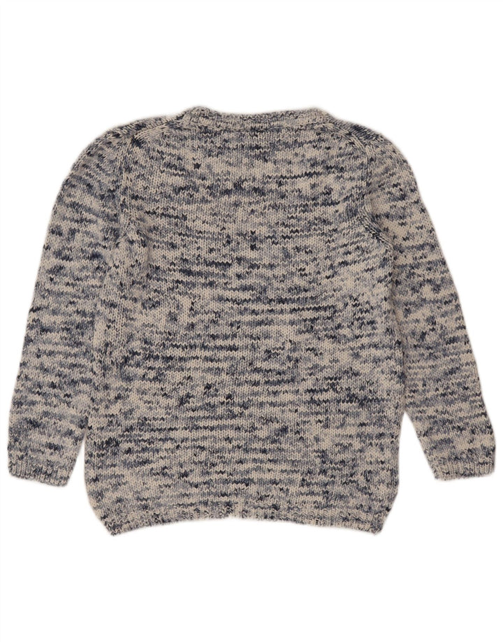Maglione maglione da donna con scollo a V Massimo Dutti UK 10 piccolo blu screziato
