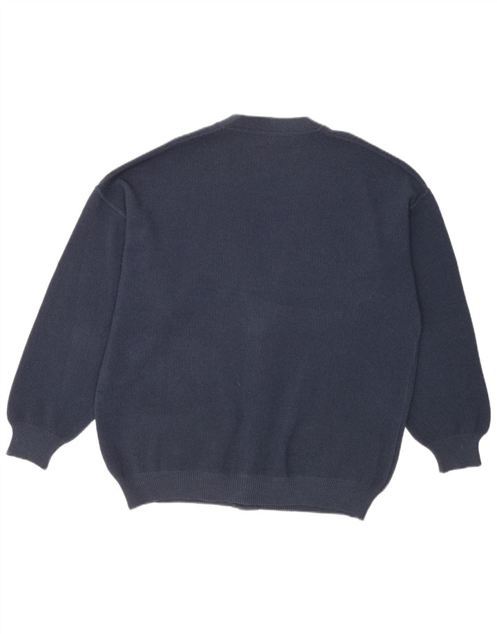 Maglione Cardigan Da Uomo Il Granchio Grande Lana Blu Navy