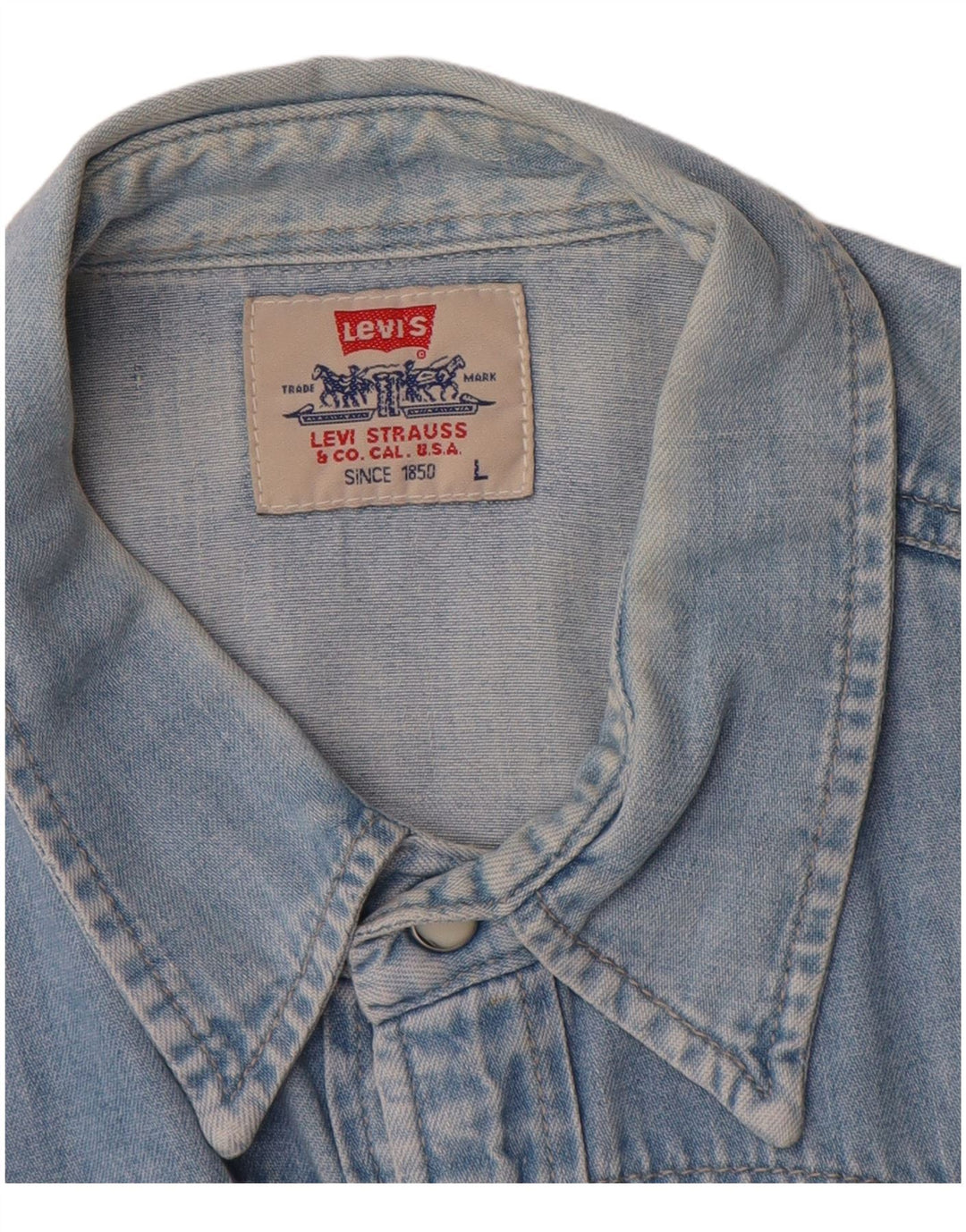 Camicia di jeans da uomo Levi's Large in cotone blu