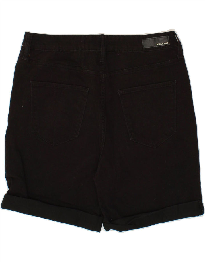 DKNY Womens Denim Shorts US 10 Large W32 Black Cotton Vintage Dkny and Second-Hand Dkny from Messina Hembry 