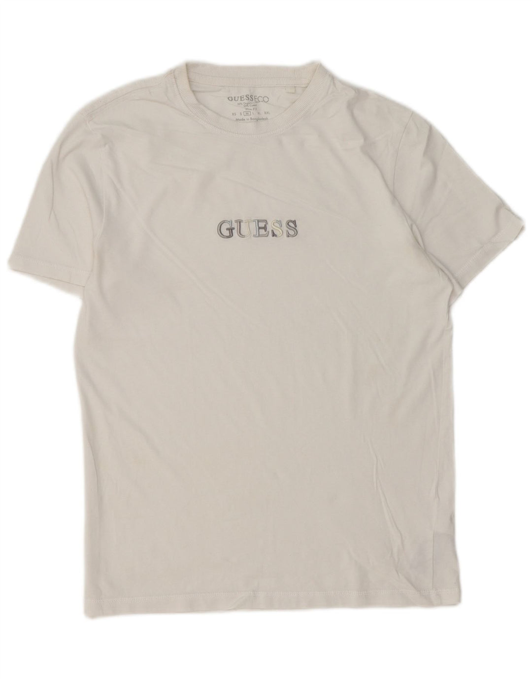 Guess T-shirt grafica da uomo slim fit in cotone bianco medio