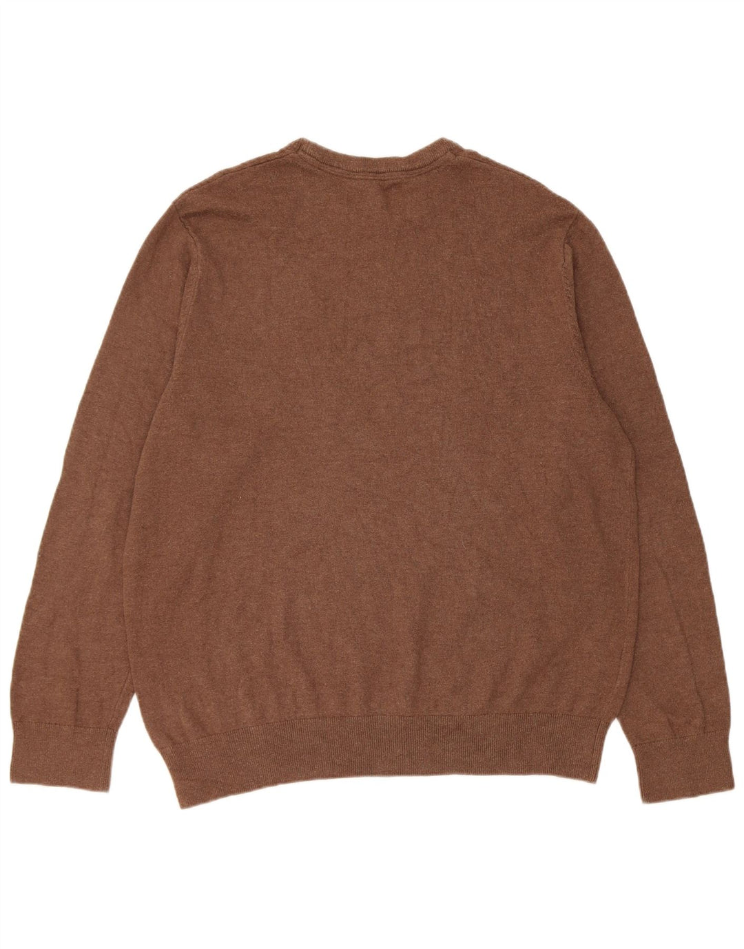 Maglione maglione girocollo da uomo Eddie Bauer grande cotone marrone