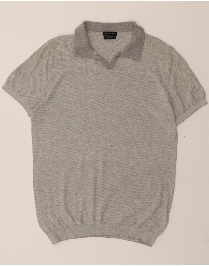 MASSIMO DUTTI Womens Polo Neck Jumper Sweater EU 40 Medium Grey Vintage Massimo Dutti and Second-Hand Massimo Dutti from Messina Hembry 
