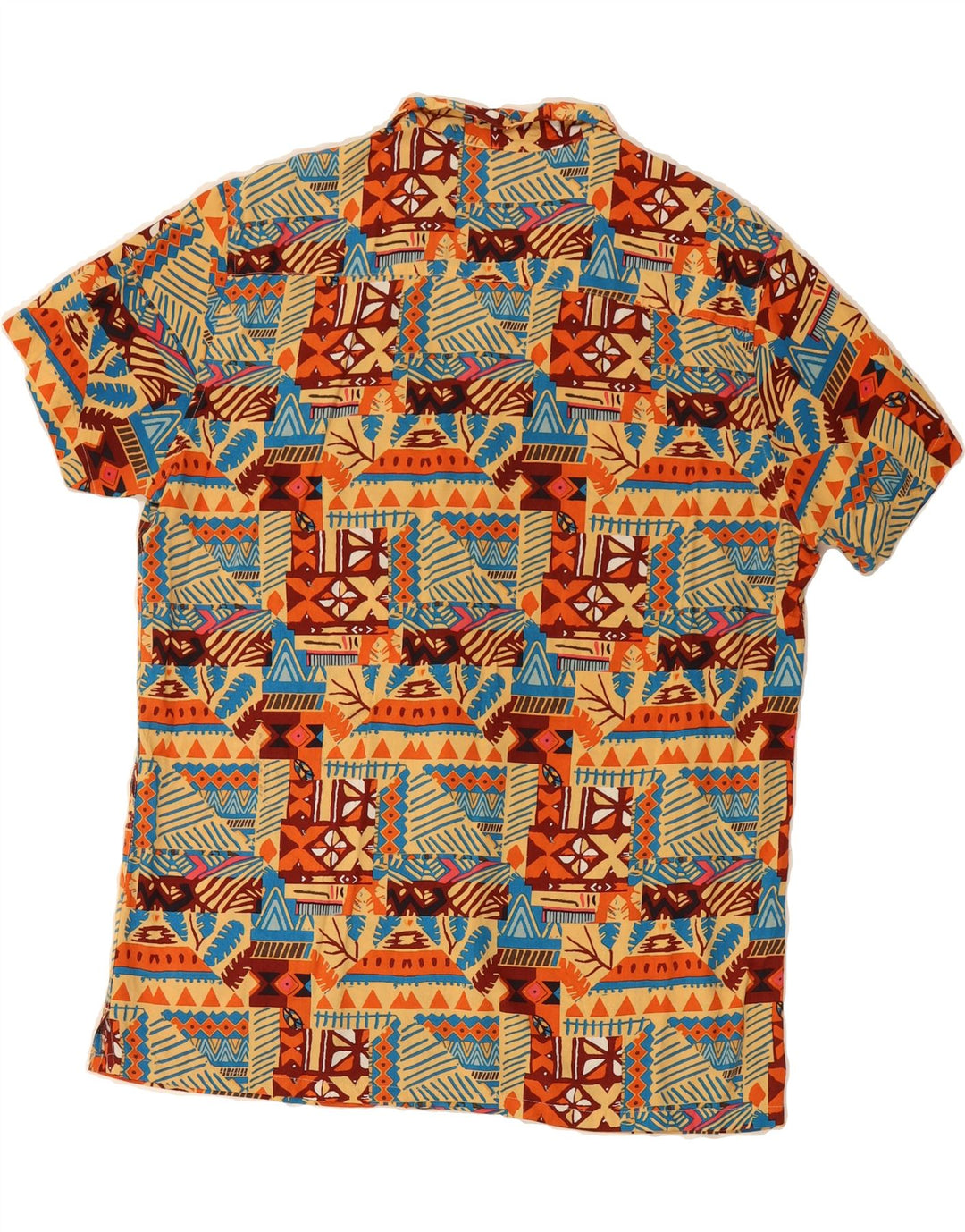 MAX Mens Slim Fit Abstract Pattern Short Sleeve Shirt Large Multicoloured Vintage Max and Second-Hand Max from Messina Hembry 