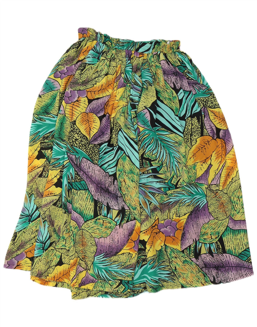 VINTAGE Womens Pleated Flared Skirt W34 Large Multicoloured Floral