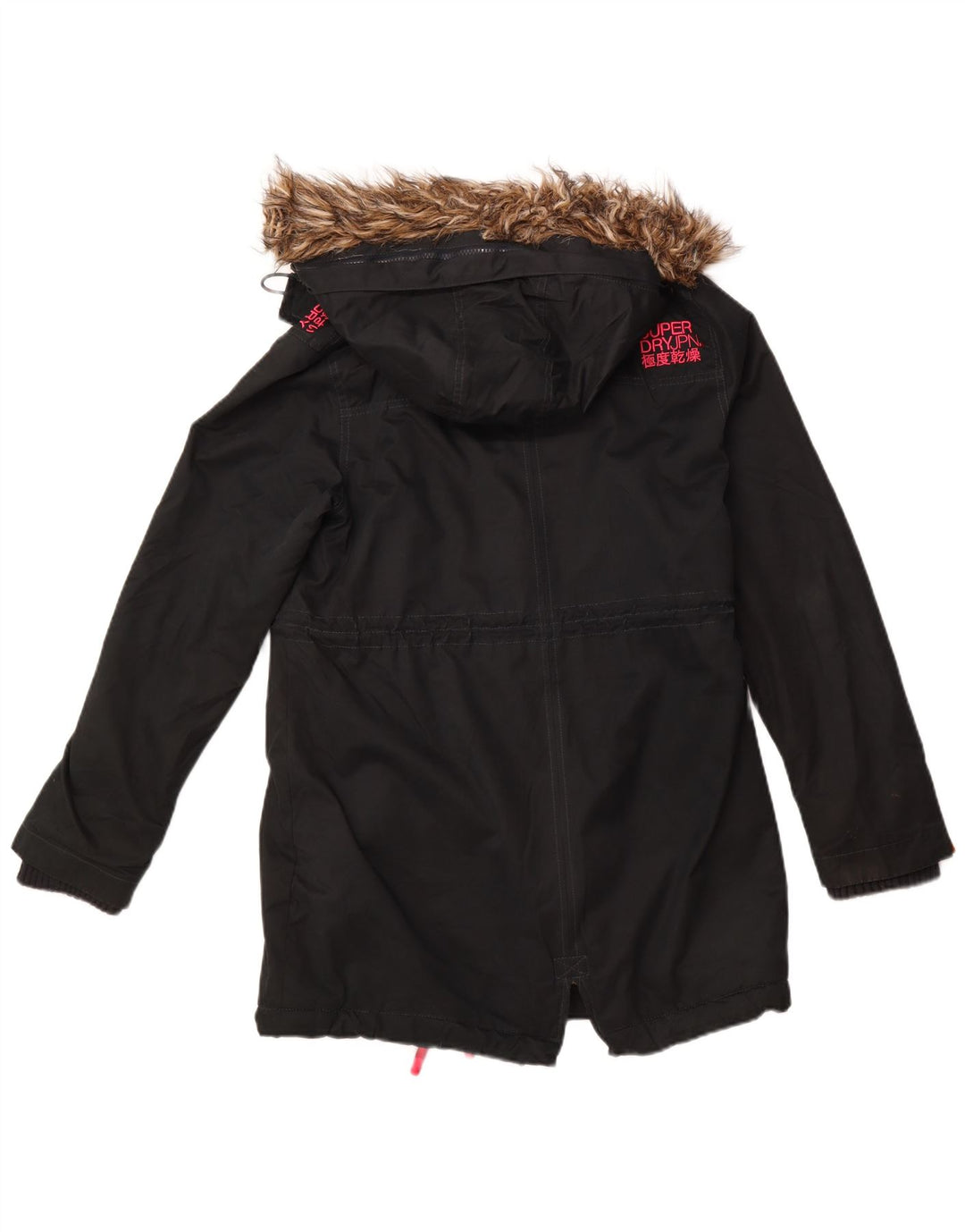 Giacca parka con cappuccio grafica Windparka da donna SUPERDRY UK 14 grande nera