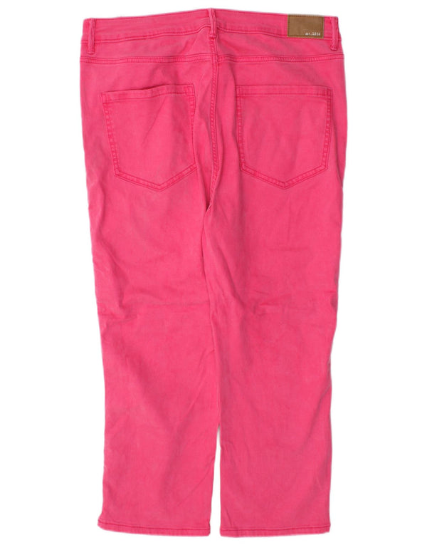 Jeans skinny Capri da donna Marks & Spencer UK 16 Large W32 L21 Lyocell rosa