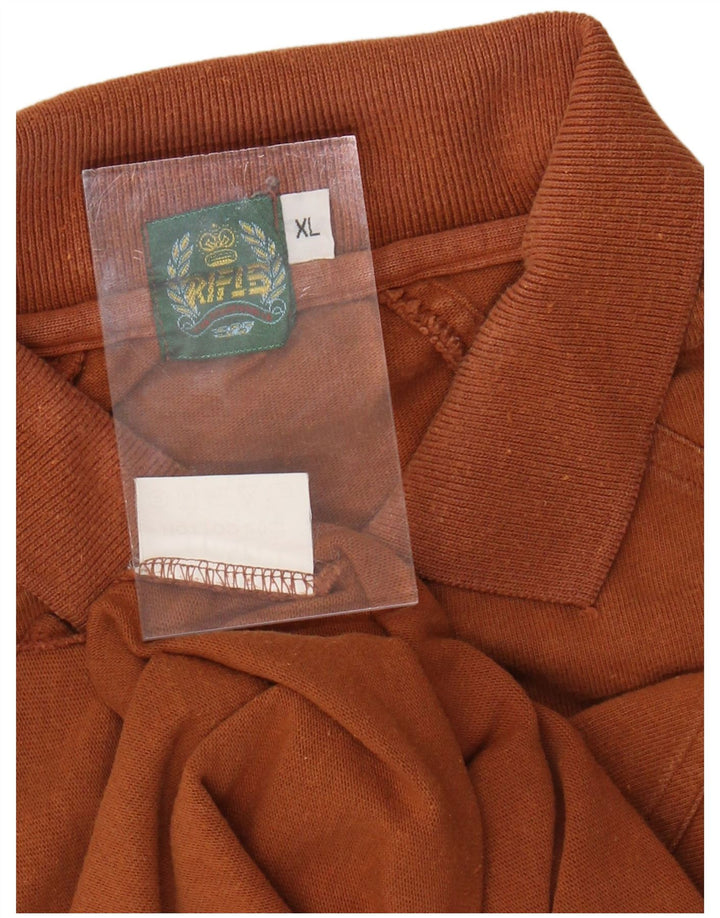 Polo da uomo RIFLE XL in cotone marrone