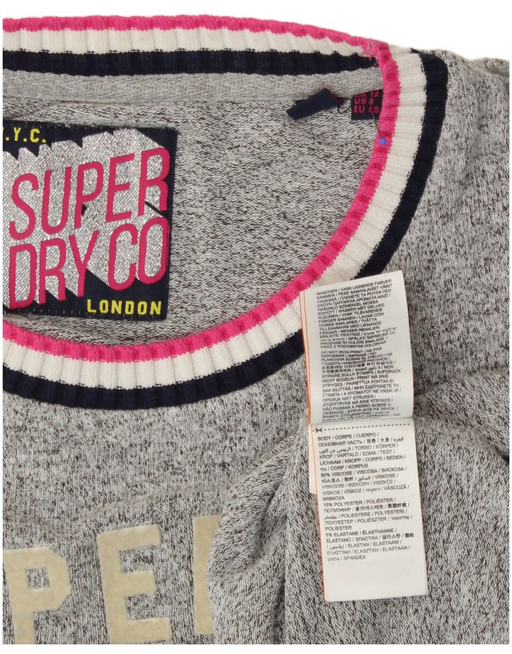 Felpa con grafica da donna SUPERDRY UK 12 Viscosa grigio medio