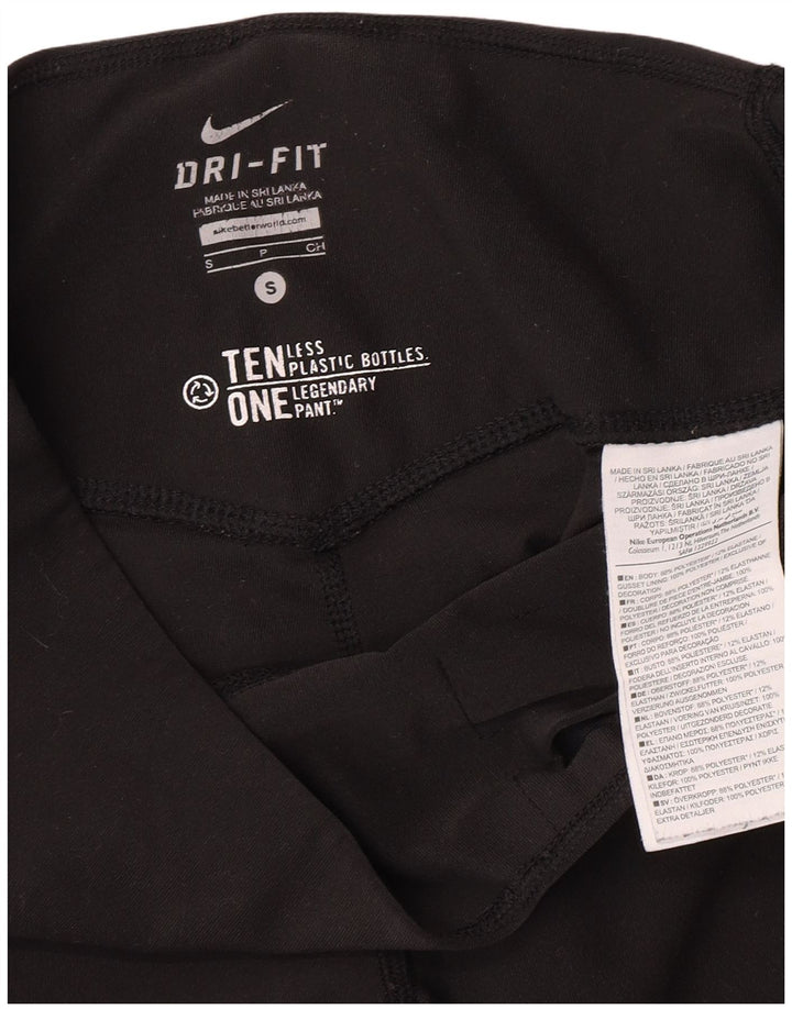 Pantaloni da tuta Nike Dri Fit Capri da donna UK 8 Small Poliestere nero