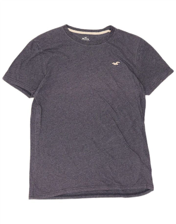 T-shirt da uomo Hollister Top medio in cotone screziato blu navy