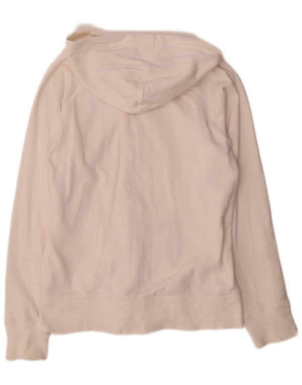Felpa con cappuccio e zip da donna Nike US 12/14 grande cotone bianco