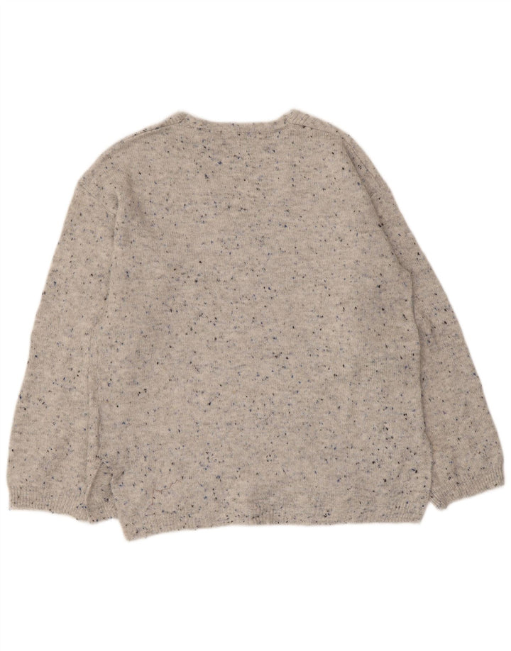 Maglione maglione con scollo a V da donna Marks & Spencer UK 10 piccolo grigio chiazzato