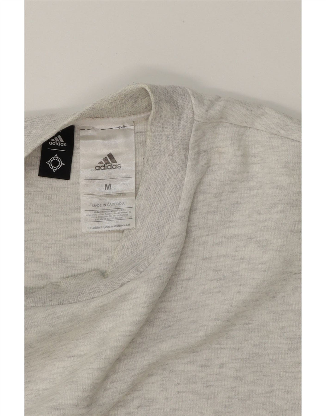 ADIDAS Womens Oversized Sweatshirt Jumper UK 14 Medium Grey Cotton Vintage Adidas and Second-Hand Adidas from Messina Hembry 