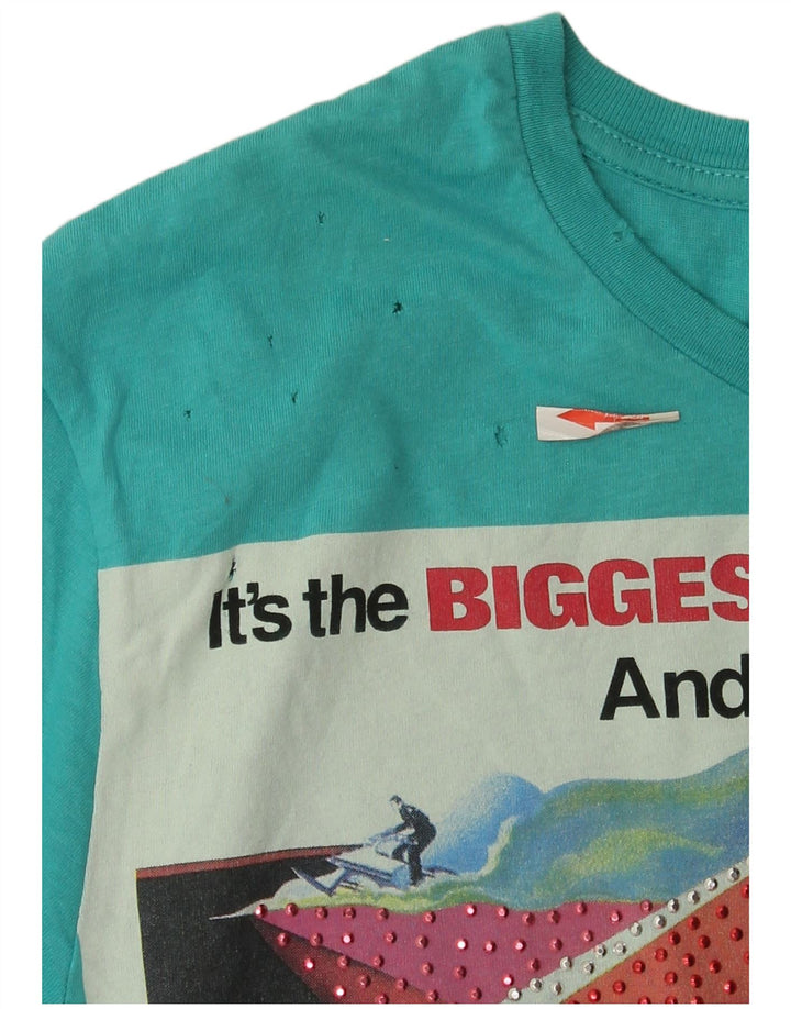 T-shirt grafica da uomo Zara Top Small in cotone blu