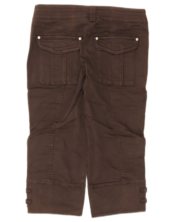 Trussardi Womens Cargo Capri Trousers IT 42 Medium W30 L19 Brown Cotton